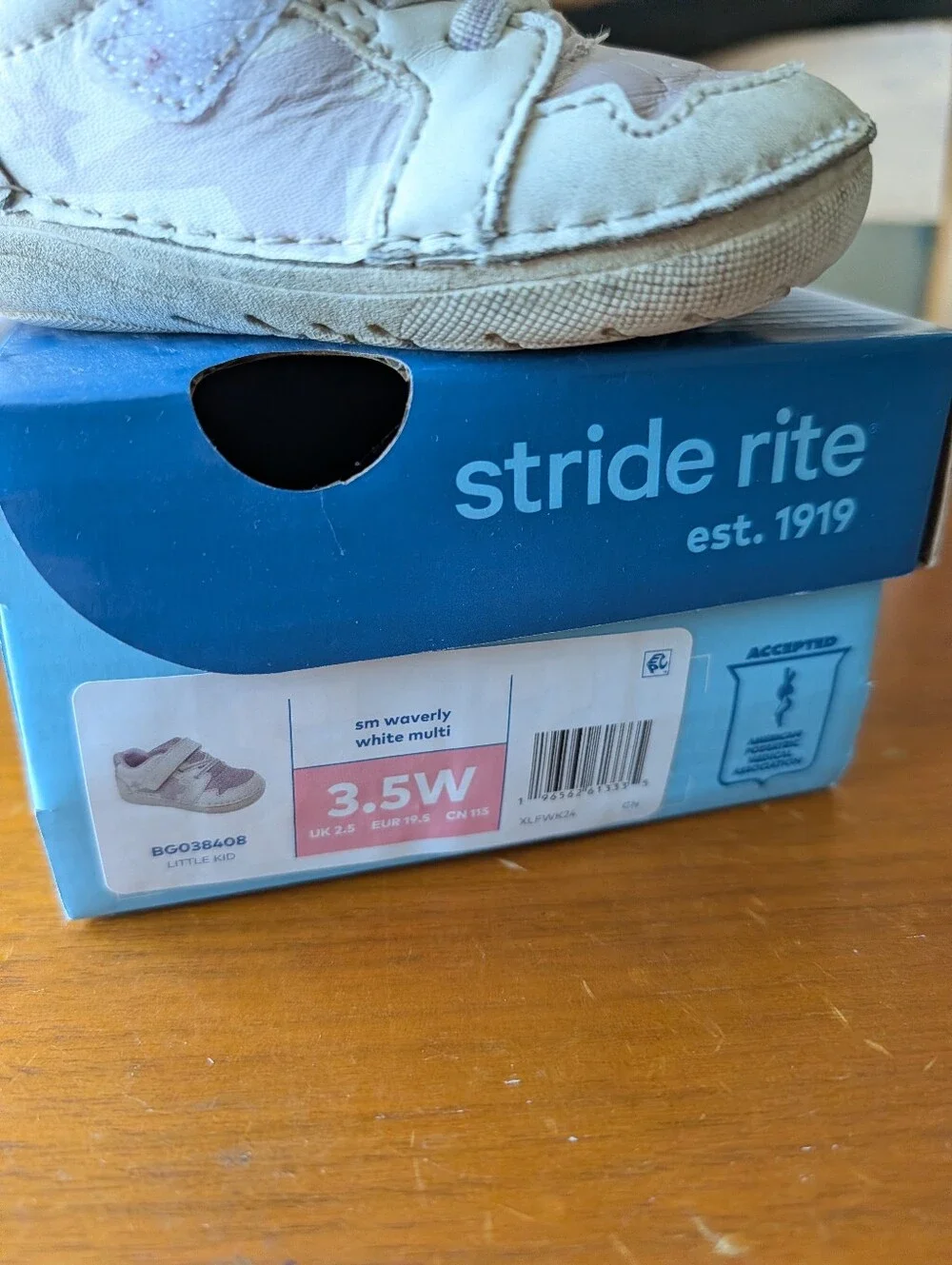 Stride Rite SM Waverly, white multi, 3.5W